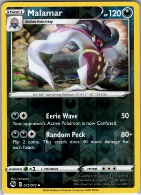 Malamar 45/73 Reverse Holo Uncommon Champion's Path NM - Image 1 of 2