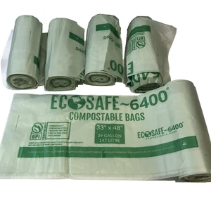 EcoSafe 6400 Compostable Compost Bags 39 Gallon 33”x48” Green, 75/Box HB3348-85 - Picture 1 of 9