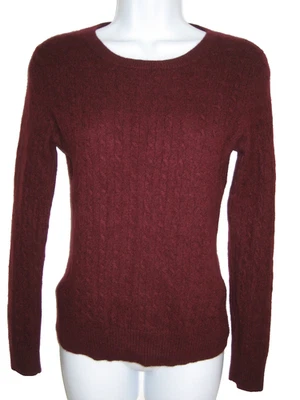 KENAR 100% 2-PLY CASHMERE LONGSLEEVE MAROON SWEATER SIZE M - Image 1 of 4