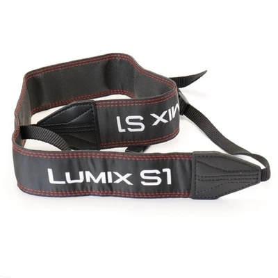 Alça de pescoço genuína para câmera Panasonic Lumix S1 preta/vermelha/branca - Imagem 1 de 3