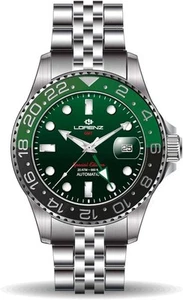 Orologio Lorenz Special GMT Two Tone Verde 030257CC diver's Watch Automatico - Imagen 1 de 4