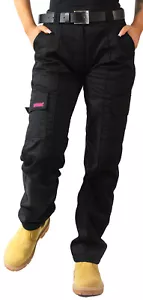 SITE KING Ladies Cargo Combat Work Trousers Size 8 to 22 - Black or Navy WOMENS - Picture 1 of 15