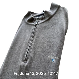 Suéter Barbour 1/4 Cremallera Para Hombre Talla XL Gris Mezcla de Algodón Tejido Apretado Manga Larga - Imagen 1 de 10