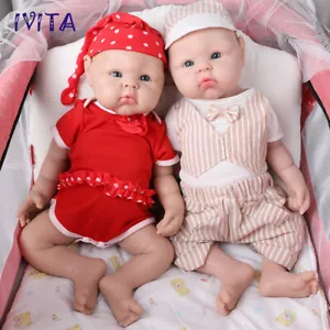 IVITA 19" Full Body Silicone Reborn Boy And Girl Baby Newborn Doll Baby Gifts - Picture 1 of 21