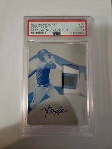 2023 Immaculate Yiddi Cappe Prospect Jersey Auto Printing Plate #1/1 PSA 7 - Picture 1 of 2