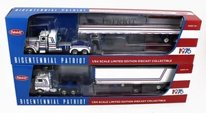 1:64 DCP *BICENTENNIAL PATRIOT* Peterbilt 352 COE & 359 Flattop *SEMI SET* NIB! - Picture 1 of 11
