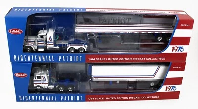 1:64 DCP *BICENTENNIAL PATRIOT* Peterbilt 352 COE & 359 Flattop *SEMI SET* NIB! - Image 1 of 4