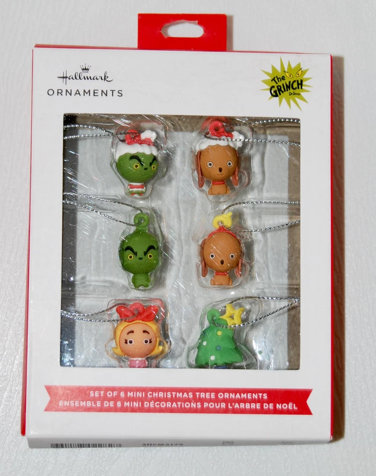 2023 Hallmark Dr Seuss The Grinch Set of 6 Redbox Mini Ornaments SDB 3HCM3179