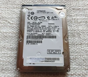 Disco Duro HDD 2.5 Hitachi HTS545025B9A300 5K500 250GB SATA Portátil Laptop PS3 - Afbeelding 1 van 5