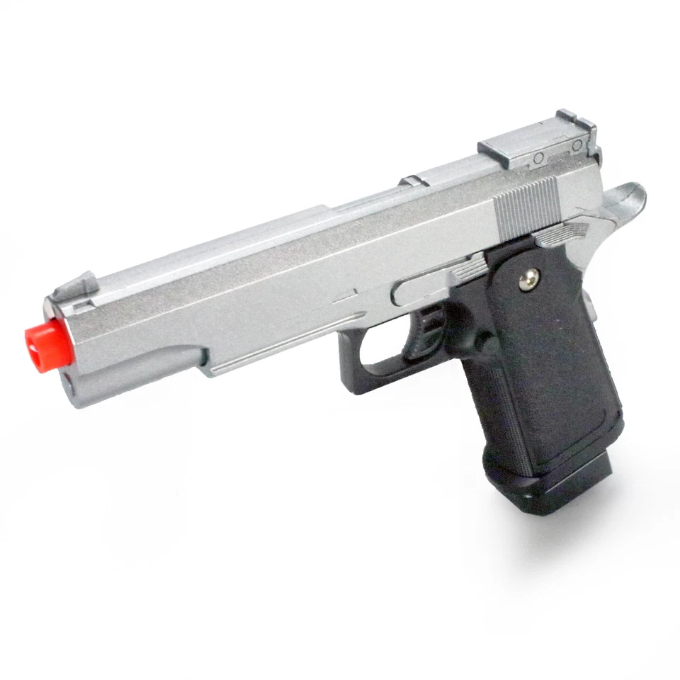 BBTAC Airsoft Gun Spring Pistol Galaxy G6S Full Metal Slide 1911 Hi-CAPA 290FPS Silver