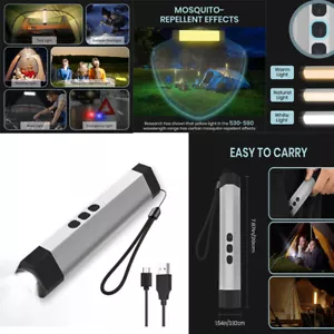 3-in-1 Mosquito Repellent Waterproof Camping Light USB Rechargeable Flashlight - Picture 1 of 12