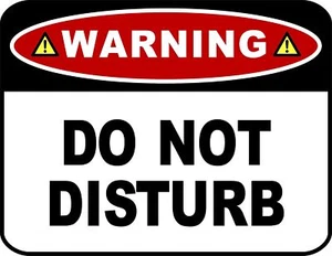 Blinkendes blinkendes rotes LED laminiertes lustiges Schild Warnung nicht stören - Bild 1 von 6
