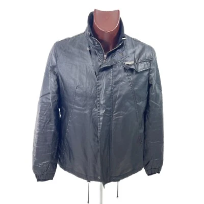 Aldolfo Dominguez Jacket Mens Sz US 38 EU 48 Black Moto Style Lined Lightweight Foto 1 de 4