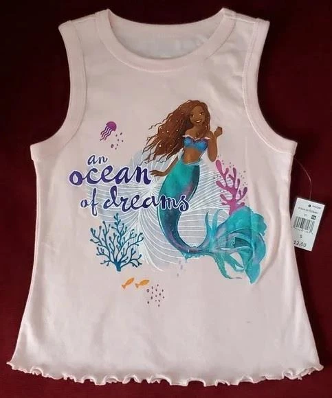 Girls Disney Ariel The Little Mermaid "Ocean of Dreams" Tank Top Size Sm Med NWT - Image 1 of 1