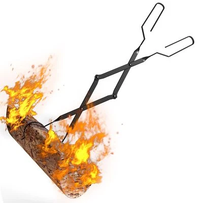 Herramienta de chimenea de 26" de largo pinzas para leña agarrador de troncos para fogata interior exterior Foto 1 de 4