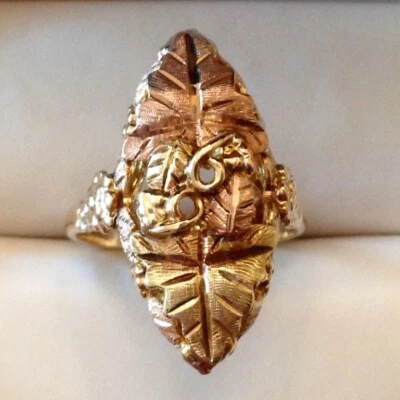 ANILLO DE ORO VINTAGE J. Co. BLACK HILLS - TALLA 6 1/2 - ORO MULTICOLOR 10K cd Foto 1 de 4
