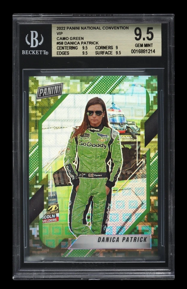 2022 🚘 Panini #1/25, Nat.  Con. VIP, Camo Green, #58, Danica Patrick, BGS-9.5 - Image 1 of 2