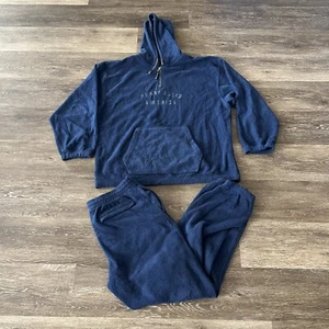 VTG Perry Ellis America Men's 2XL Blue 2 Piece Tracksuit Fleece Warm Comfortable - Picture 1 of 19