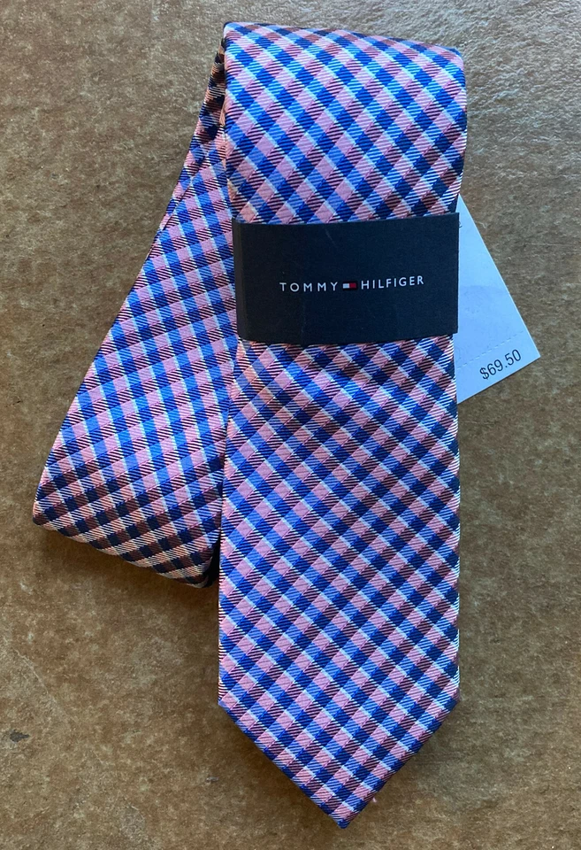 全新 Tommy Hilfiger 男式丝绸/聚酯混纺领带,多色,均码 — 第 1/1 张图片