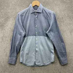 Slowear Glanshirt Hemd Herren Größe 15" 38 Blau Zweifarbig Langarm Knopfleiste - Bild 1 von 15