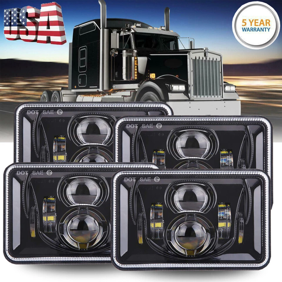Faros LED 4x6" ALTOS/BAJOS 4 piezas para Freightliner FLD120 1988-2010 FLD112 clásicos Foto 1 de 4