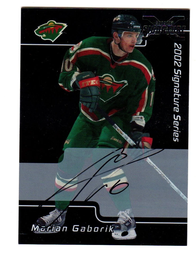 2002-03 BAP Signature Series AUTOGRAPH 2001 Marian Gaborik MINNESOTA WILD #84 - Image 1 of 2