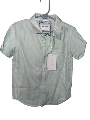 DENIM & FLOWER RICKY SINGH Boy's Size 5/6 Aqua Textured Button Up Shirt - Image 1 of 4