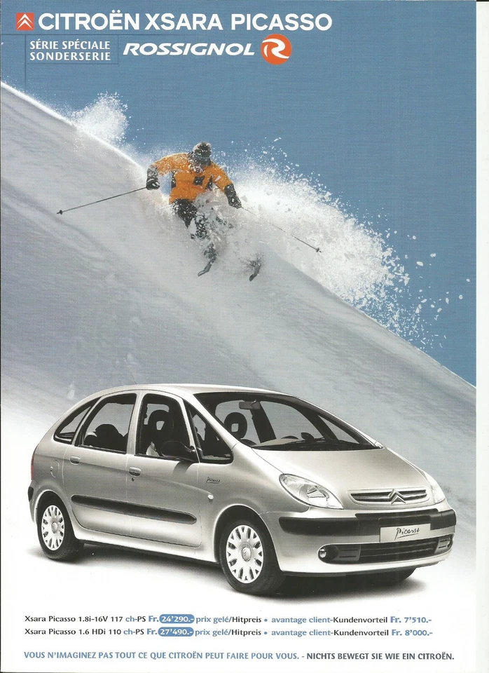 CITROEN XSARA PICASSO - 2004 - ROSSIGNOL - SUISSE  / catalogue brochure - Photo 1/1