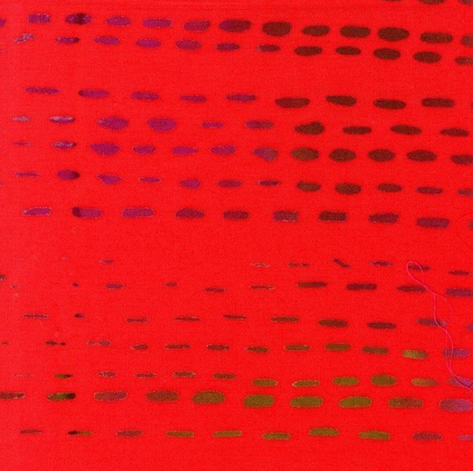 Alison Glass Stitched Running Stitch Electric Red Stripes Fabric, 1/2 Yard - Image 1 of 1