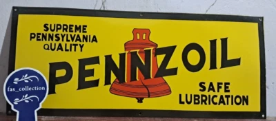 Pennzoil Porcelain Enamel Sign 36 x 15 Inches 1 Sided - Image 1 of 4