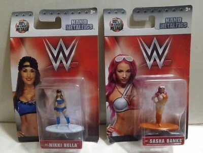 WWE NANO FIGS NEW NIKKI BELLA SASHA BANKS 2017 JADA METALS - Imagem 1 de 2
