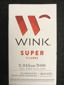 Préservatifs Wink Super XL 10 ct préservatifs en latex mince neufs dans leur boîte - Photo 1/5