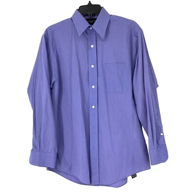 Camisa de vestir para hombre Croft & Barrow púrpura talla 15,5 cuello manga 32/33 3422 rayas Foto 1 de 4