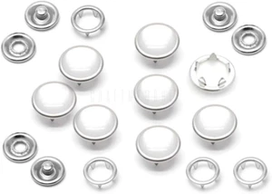 CRAFTMEMORE 20 Juegos 12Mm Perla Broches de presión Sujetadores Perla-Como Perla Punta Botón a presión para - Imagen 1 de 12
