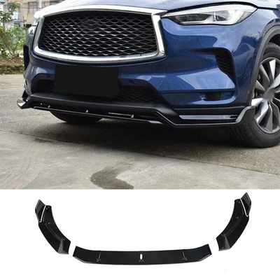 For infiniti QX50 2019-2023 Glossy Black Front Bumper Lip Spoiler Splitter 3PCS - Imagen 1 de 4