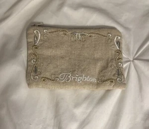 Monedero Brighton vintage bordado lino arpillera cremallera marrón para mujer  - Imagen 1 de 3