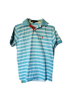 U.S. Polo Assn. Men's Polo T-Shirt Blue & White Stripes - Size M - Picture 1 of 5