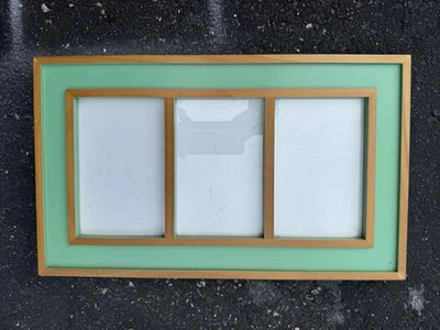 Marco de fotos collage verde y dorado 9x15 para 3 fotos 4x6 Foto 1 de 4