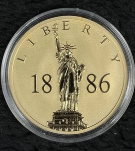Moneta commemorativa zecca americana statua della libertà 1886 medaglia prova rovescio - Foto 1 di 2