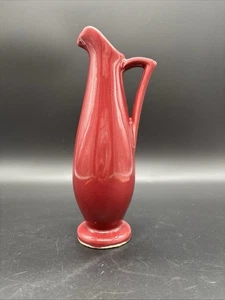 VTG Shawnee Pottery Burgandy Pitcher Vase 8” Tall - Picture 1 of 9