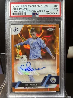 2022-23 Topps Chrome Orange Lava Cole Palmer Autograph Chesea/ManCity PSA 9 Mint - Image 1 of 4