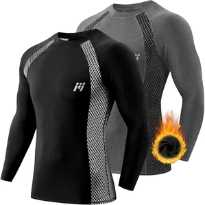 Maglia Termica Uomo, Maglia a Manica Lunga Compression Maglietta Biancheria Inti - Foto 1 di 12