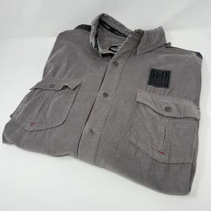 Vintage Harley Davidson Corduroy Button Up Shirt Size XL Motorcycle - Picture 1 of 7