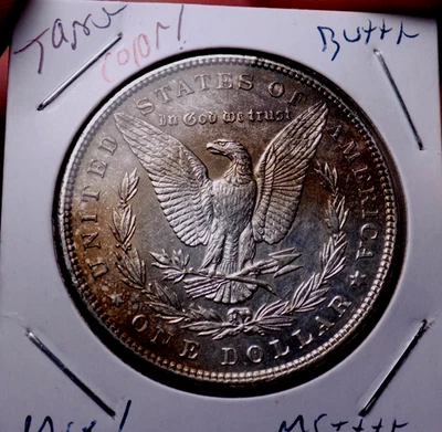 MORGAN SILVER DOLLAR 1896 FROSTY BU+++ ALBUM TONER NICE TARGET COLORS SPL - Image 1 of 4
