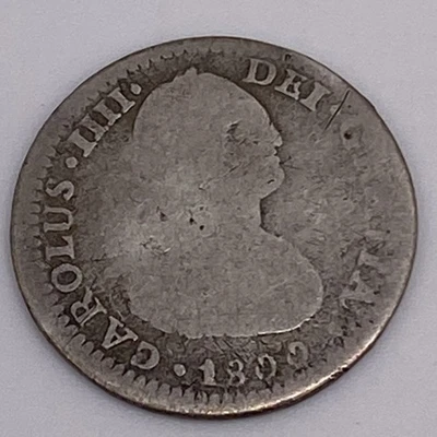 1800 1 реальная монета Испания Мексика монетный двор Мехико старинный пиратский корабль монета - Изображение 1 из 3