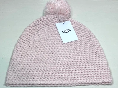 UGG Knit Pom Pom Beanie in Pale Pink One Size Wool Blend #18098 (Gift Idea) - Image 1 of 3