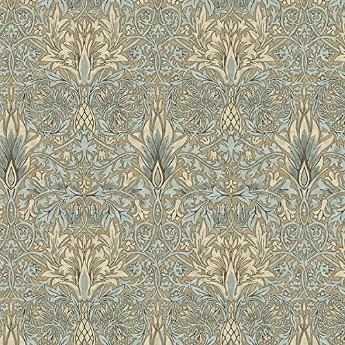 Free Spirit Fabrics William Morris Merton Aqua Snakehead Cotton Fabric By Yard - Image 1 of 1