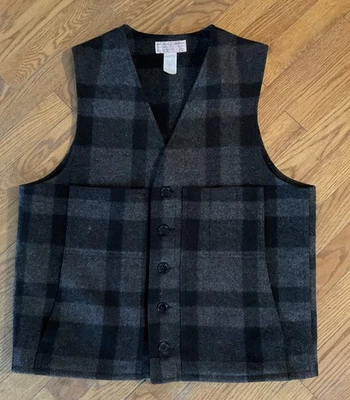 Chaleco de Lana Filson Mackinaw Talla 44 Carbón/Negro Heritage Plaid Foto 1 de 4