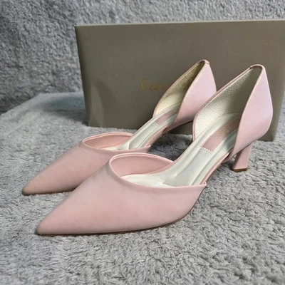 Zapatos de salón Franco Sarto bebé de cuero rosa punta D'Orsay tacón de gatito 6,5 M NUEVO Foto 1 de 4