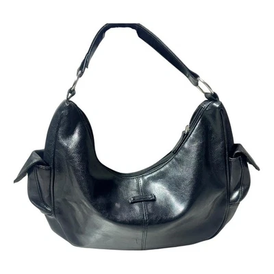 Y2K Cato Black Faux Leather Hobo Bag - Image 1 of 4